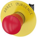 Siemens 3SU1 Series Twist Release Emergency Stop Push Button, Panel Mount, 22mm Cutout, 1NC, IP66, IP67, IP69
