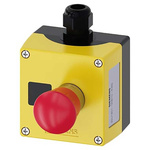 Siemens 3SU1 Series Twist Release Emergency Stop Push Button, Surface Mount, 2NC, IP66, IP67, IP69