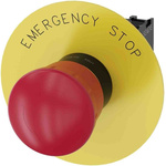 Siemens 3SU1 Series Twist Release Emergency Stop Push Button, Panel Mount, 22mm Cutout, 2NC, IP66, IP67, IP69