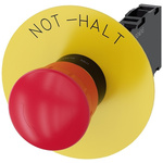 Siemens 3SU1 Series Twist Release Emergency Stop Push Button, Panel Mount, 22mm Cutout, SPDT, IP66, IP67, IP69