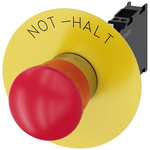 Siemens 3SU1 Series Twist Release Emergency Stop Push Button, Panel Mount, 22mm Cutout, SPDT, IP66, IP67, IP69