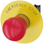 Siemens 3SU1 Series Pull Release Emergency Stop Push Button, Panel Mount, 22mm Cutout, 1NC, IP66, IP67, IP69