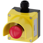 Siemens 3SU1 Series Twist Release Emergency Stop Push Button, Surface Mount, SPDT, IP66, IP67, IP69