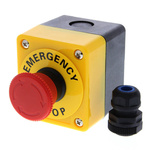 Omron A22E Series Emergency Stop Push Button, Surface Mount, DPST, IP65