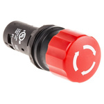 ABB 1SFA Series Twist Release Emergency Stop Push Button, Panel Mount, 22.5mm Cutout, SPDT, IP66, IP67, IP69K