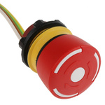 EAO 84 Series Twist Release Emergency Stop Push Button, Panel Mount, 22.5mm Cutout, 2NC, IP65