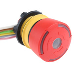 EAO 84 Series Twist Release Illuminated Emergency Stop Push Button, Panel Mount, 22.5mm Cutout, SPDT, IP65