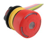 EAO 84 Series Twist Release Illuminated Emergency Stop Push Button, Panel Mount, 22.5mm Cutout, 2NC, IP65