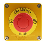 Schneider Electric Harmony XAP Series Twist Release Emergency Stop Push Button, Surface Mount, 2NC, IP65