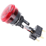 Omron A165E Series Twist Release Illuminated Emergency Stop Push Button, Panel Mount, 16mm Cutout, 2NC, IP65