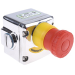 IDEM ES Series Twist Release Emergency Stop Push Button, Surface Mount, 2NC + 1NO, IP69K