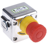 IDEM ES Series Twist Release Emergency Stop Push Button, Surface Mount, 2NC + 1NO, IP69K