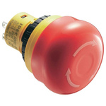 Idec X6 Series Twist Release Emergency Stop Push Button, Panel Mount, 16mm Cutout, 1NC, IP65