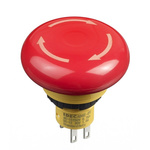 Idec X6 Series Twist Release Emergency Stop Push Button, Panel Mount, 16mm Cutout, 2NC, IP65