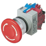 Idec TW Series Twist Release Emergency Stop Push Button, Panel Mount, 22mm Cutout, 1NC, IP65