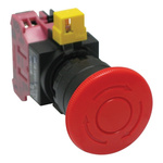 Idec HW Series Twist Release Emergency Stop Push Button, Panel Mount, 22mm Cutout, 1NC, IP65