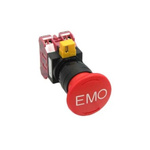 Idec HW Series Twist Release Emergency Stop Push Button, Panel Mount, 22mm Cutout, 2NC, IP65