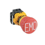 Idec XW Series Twist Release Emergency Stop Push Button, Panel Mount, 22mm Cutout, 2NC