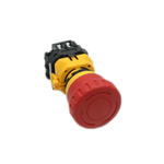 Idec XW1E Series Twist Release Emergency Stop Push Button, Panel Mount, 30mm Cutout, 2NO + 2NC, IP65