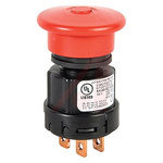 Honeywell 87940 Series Pull Release Emergency Stop Push Button, Panel Mount, 22mm Cutout, SPDT, IP67