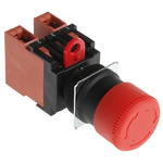 Omron A22E Series Twist Release Emergency Stop Push Button, Panel Mount, 22mm Cutout, 2NC, IP65