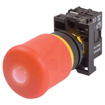Eaton M22 Series Pull Release Emergency Stop Push Button, Panel Mount, 22mm Cutout, 2NC, IP67, IP69K