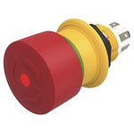 EAO 61 Compact Series Twist Release Illuminated Emergency Stop Push Button, Panel Mount, 16mm Cutout, 2NC, IP67, IP69K