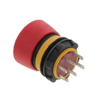 EAO 84 Series Twist Release Illuminated Emergency Stop Push Button, Panel Mount, 22mm Cutout, 2NC, IP65