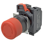 Omron A22NE-PD Series Twist Release Emergency Stop Push Button, Panel Mount, 22mm Cutout, 2NC, IP65