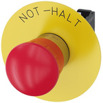 Siemens 3SU1 Series Twist Release Emergency Stop Push Button, Panel Mount, 22mm Cutout, 1NC, IP66, IP67, IP69