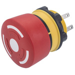 EAO 84 Series Twist Release Emergency Stop Push Button, Panel Mount, 22mm Cutout, 1NC, IP65, IP67