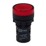 RS PRO, Panel Mount Red LED Pilot Light, 22mm Cutout, IP65, Round, 110V ac/dc