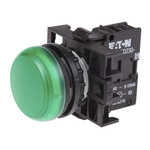 Eaton, RMQ Titan M22, Flush Mount, Rear, Surface Mount Green LED Pilot Light, 22mm Cutout, IP69K, Round, 85 →