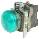 Schneider Electric, Harmony XB4, Panel Mount Green LED Pilot Light, 22mm Cutout, IP65, 24V ac/dc