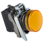 Schneider Electric, XB4, Panel Mount Orange Universal LED Pilot Light, 22mm Cutout, IP66, IP67, IP69(IP69K), Round, 24V