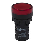 RS PRO, Panel Mount Red LED Pilot Light, 22mm Cutout, IP65, Round, 110V ac