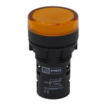 RS PRO, Panel Mount Yellow LED Pilot Light, 22mm Cutout, IP65, Round, 110V ac