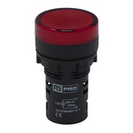 RS PRO, Panel Mount Red LED Pilot Light, 22mm Cutout, IP65, Round, 230V ac