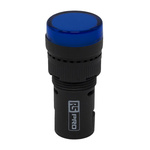 RS PRO, Panel Mount Blue LED Pilot Light, 16mm Cutout, IP40, Round, 230V ac