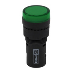 RS PRO, Panel Mount Green LED Pilot Light, 16mm Cutout, IP40, 24V ac/dc