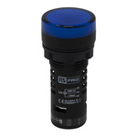 RS PRO, Panel Mount Blue LED Pilot Light, 22mm Cutout, IP65, Round, 230V ac