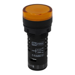RS PRO, Panel Mount Yellow LED Pilot Light, 22mm Cutout, IP65, Round, 24V ac/dc
