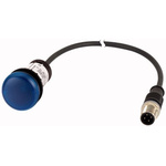 Eaton, C22, Panel Mount Blue LED Indicator, 22mm Cutout, IP67, IP69K, Round, 24V ac/dc