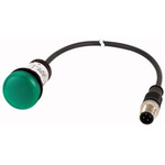 Eaton, C22, Panel Mount Green LED Indicator, 22mm Cutout, IP67, IP69K, Round, 24V ac/dc