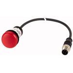 Eaton, C22, Panel Mount Red LED Indicator, 22mm Cutout, IP67, IP69K, Round, 24V ac/dc