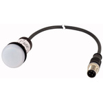 Eaton, C22, Panel Mount White LED Indicator, 22mm Cutout, IP67, IP69K, Round, 24V ac/dc