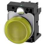 Siemens, SIRIUS ACT, Panel Mount Yellow LED Indicator, 22mm Cutout, Round, 230V ac