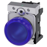 Siemens, SIRIUS ACT, Panel Mount Blue LED Indicator, 22mm Cutout, Round, 24V ac/dc