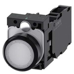 Siemens, 3SU1, Panel Mount Red LED Indicator, 22mm Cutout, Round, 24V ac/dc