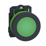 Schneider Electric, XB5, Flush Mount Green Universal LED Pilot Light, 30mm Cutout, Round, 195 → 264V ac